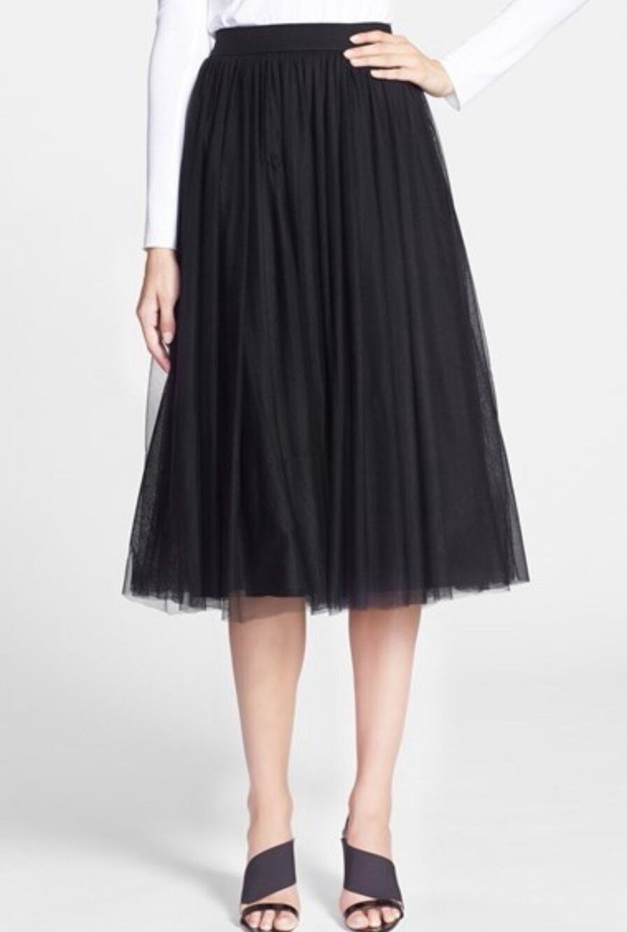 Bailey 44 Tulle Full Midi Black Skirt Small Grunge Ballet Dark Romantic NWT